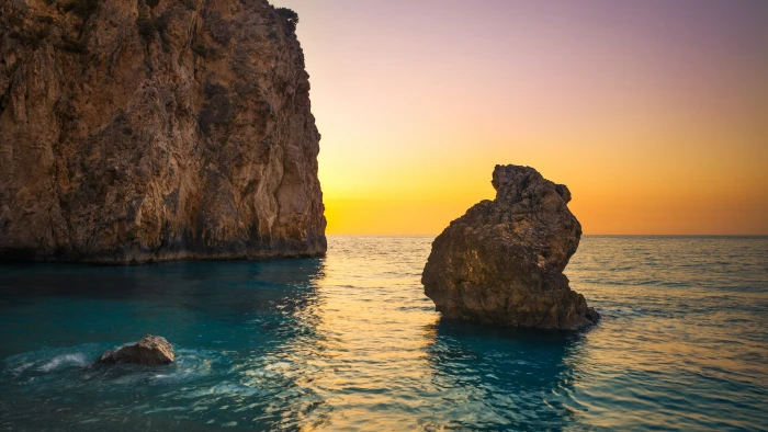 sea rock sky coast sunset cliff seastack horizon stack 2k 4k