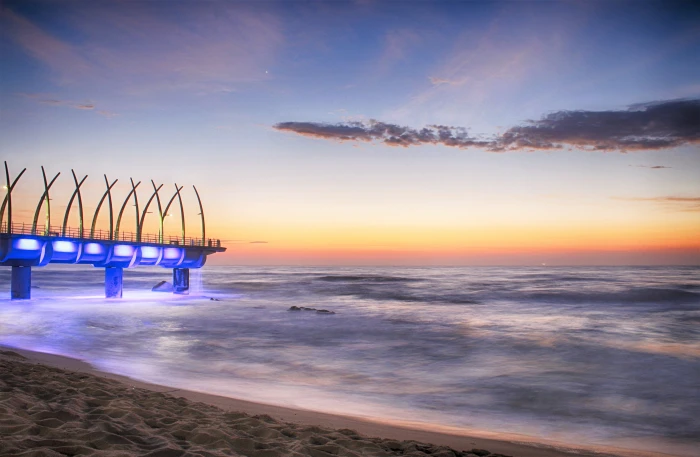south africa durban whale bone pier beach travel blue 2k 4k 5k