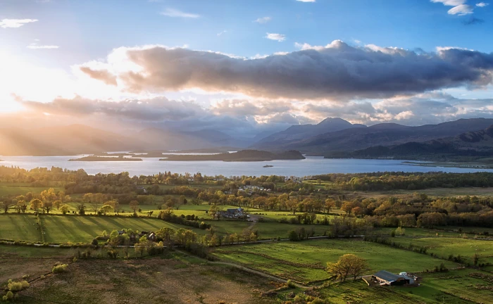 Sunfall on Loch Lomond Europe United Kingdom Nature Beautiful 2k 4k
