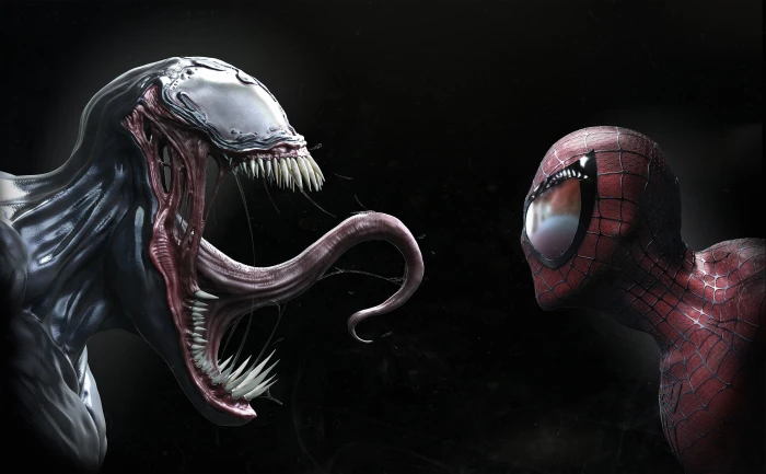 venom spiderman hd artwork digital art artist superheroes 74 2k 4k