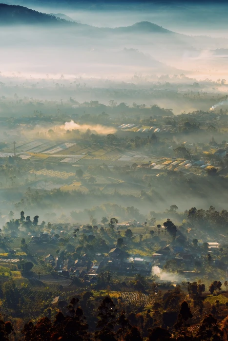 aerial photography of village view landscape indonesia 2k