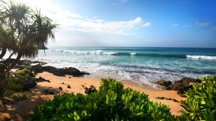 body of water sea beach coast shore sky ocean tropics 2k 4k