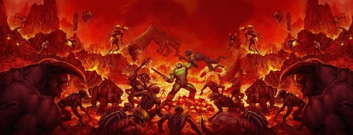 Doom wallpaper video games game crowd 2k 4k 5k