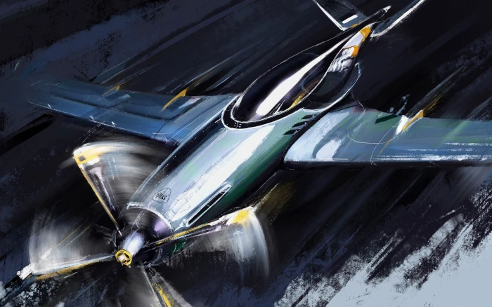 flying aircraft artwork 2k 4k