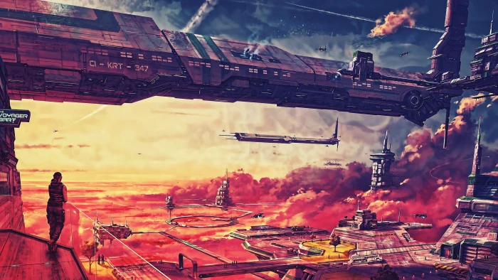 game digital wallpaper video artwork futuristic city 2k 4k