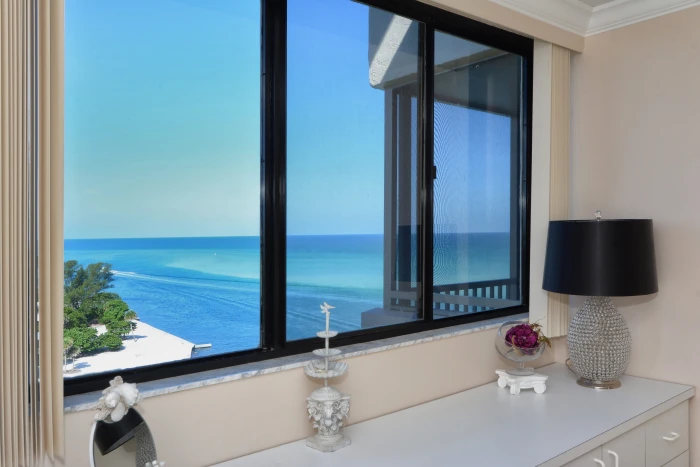 grey and black tablet lamp on dresser Siesta Key Florida Beach 2k 4k 5k