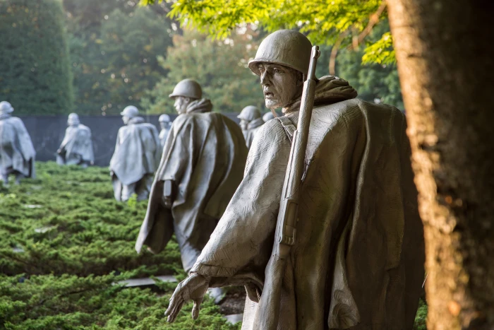 Korean War Memorial Washington Dc soldiers army statues national mall 2k 4k 5k