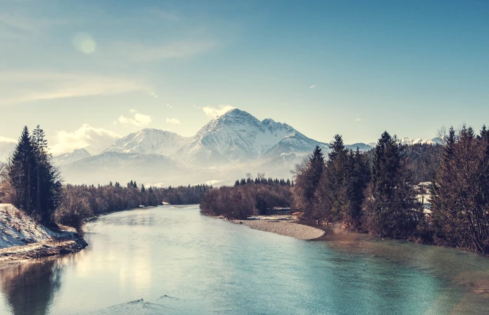 landscape photography of body water and mountains Ye Olde 2k 4k