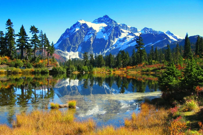 mountain landscape mount shuksan Picture Lake 2k 4k