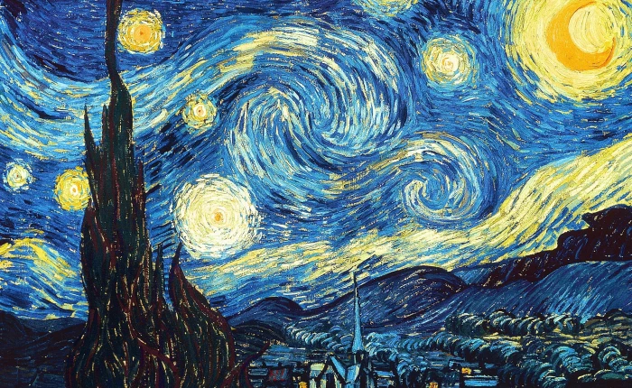 The Starry Night by Vincent van Gogh painting 2k