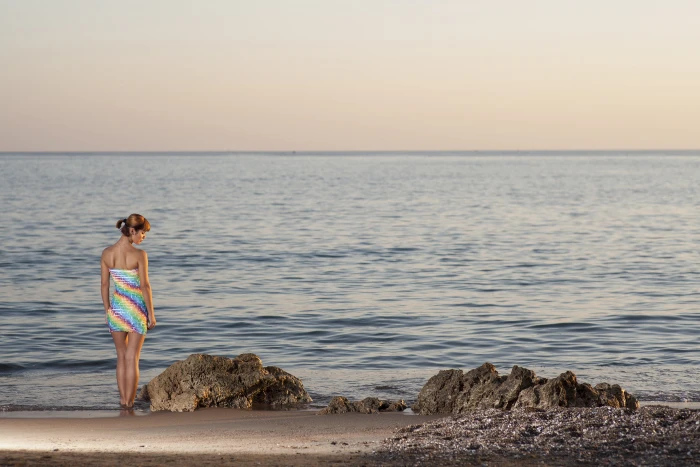 woman standing near body of water women s girl portrait beauty model 2k 4k 5k