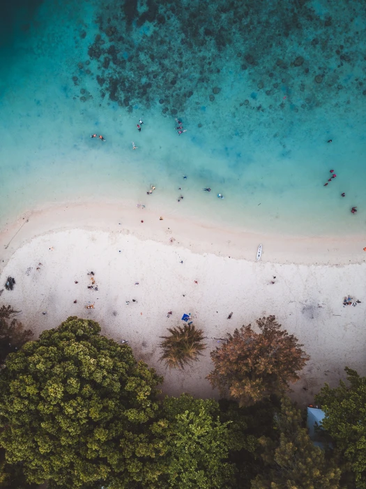 aerial photo of beach white sand drone 2k