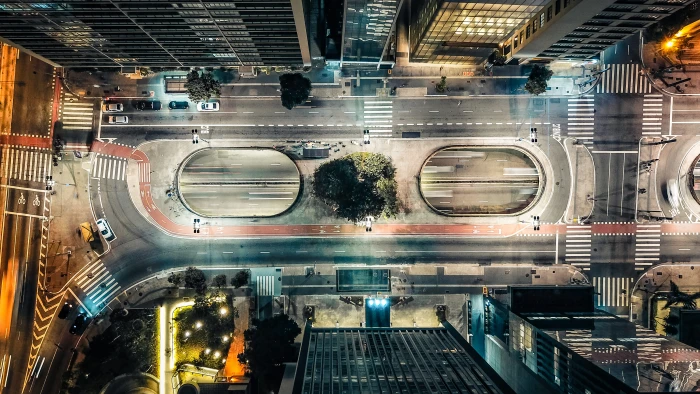 aerial photography of city building town urban metropolis 2k 4k