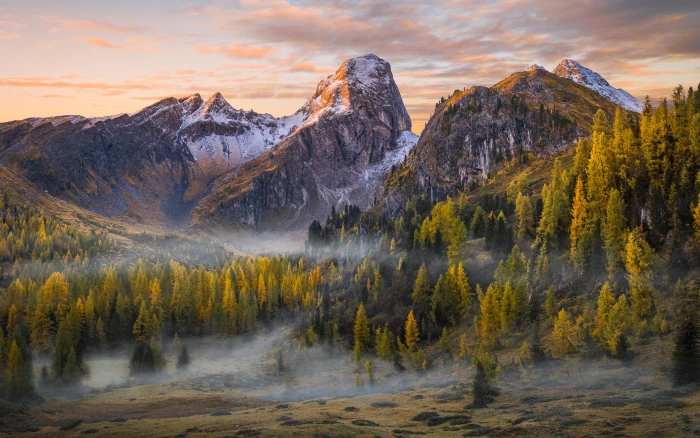 Autumn Morning Near Passo Di Giau Dolomites Italy Landscape Nature Android Wallpapers For Your Desktop Or Phone 2k 4k