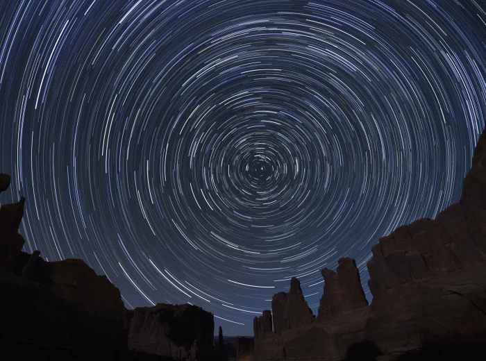 Circle Star Trails Sky Arches National Park Nature Sun and 2k 4k