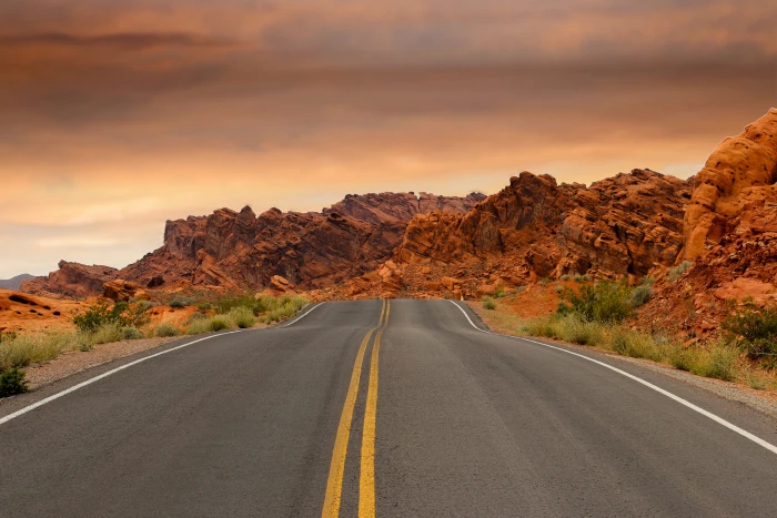 Desert Road Mountain Sunset travel nature landscape no People 2k 4k 5k