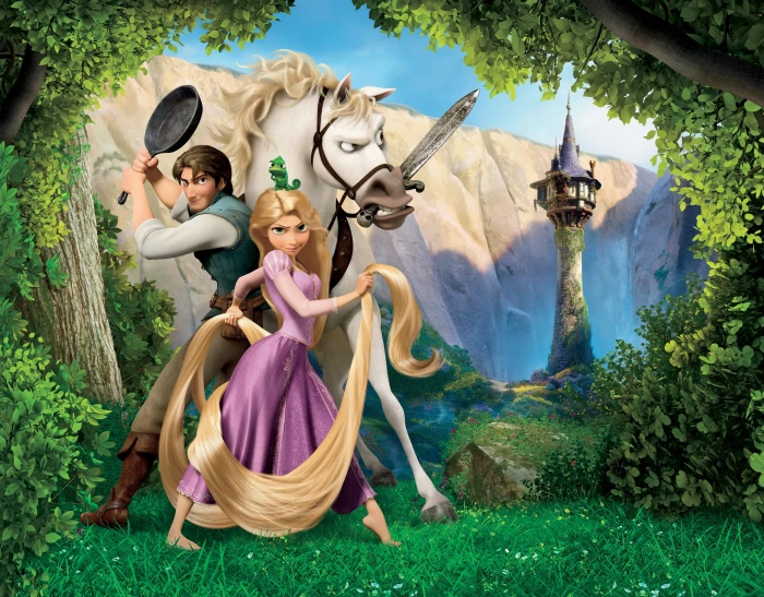 Disney Tangle digital wallpaper forest the sky grass trees 2k 4k