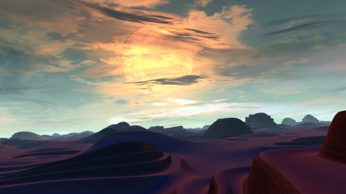 fantasy landscape desert scifi science fiction digital art 2k 4k 5k 8k