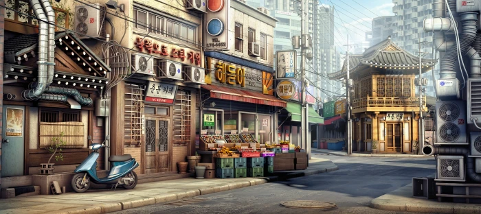 Korean city 2k 4k