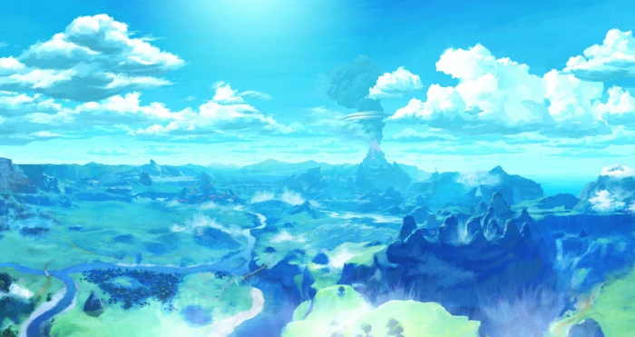 mountain and trees animated photo The Legend of Zelda Breath the Wild 2k 4k 5k