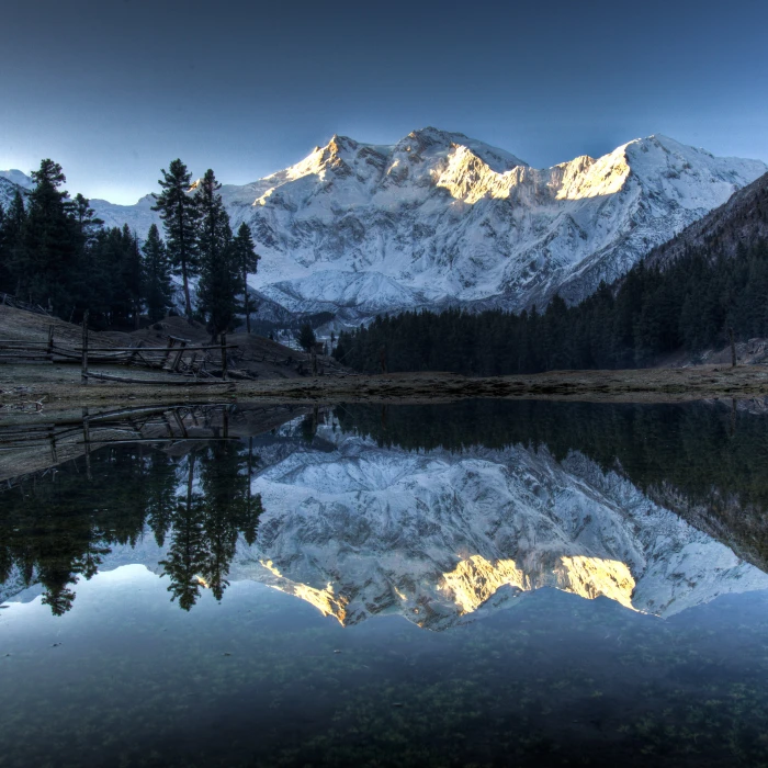 mountain with snow near body of water meter Diamir Fairy Meadows Gilgit Baltistan 2k 4k