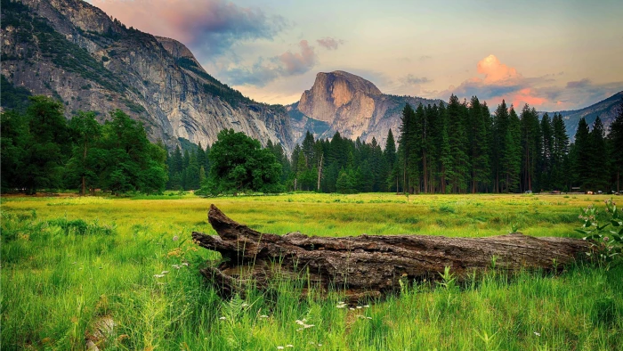 mountainous landforms meadow national park sky california 2k 4k