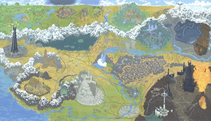 multicolored map painting Figure Art The Lord of the Rings 2k 4k