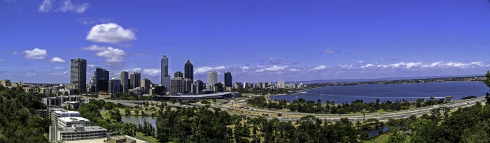 Panoramic Skyline View of Perth Australia buildings city photo 2k 4k 5k
