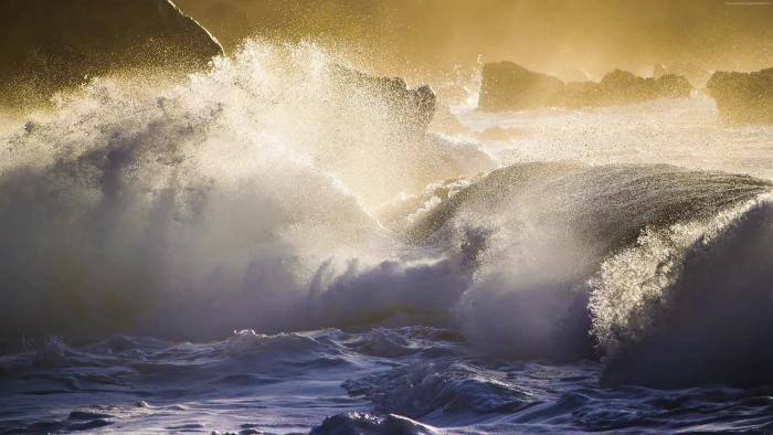tourism rocks travel Hawaii Pacific Ocean waves 2k 4k