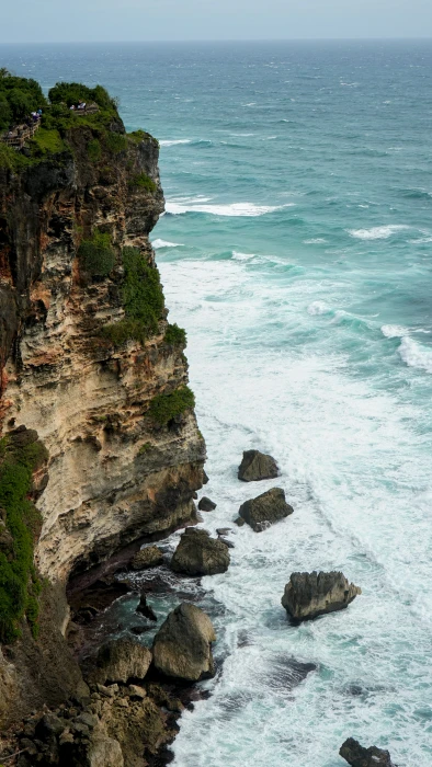 bali indonesia cliff summer beach ocean sea rock water 2k