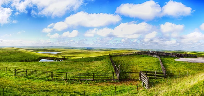 green grass field under white clouds and blue sky during daytime flint hills 2k 4k 5k