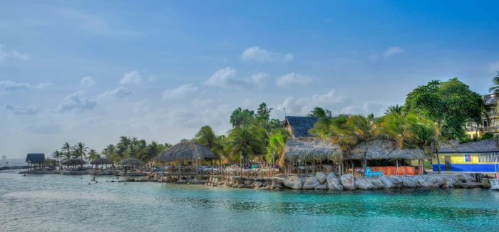 houses near body of water lagoon tropical beach nature travel 2k 4k 5k