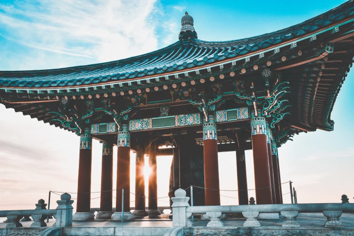 Korean Bell of Friendship architecture building temple worship 2k 4k 5k