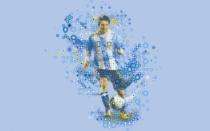 Lionel Messi Mosaic Low poly 2k 4k 5k 8k