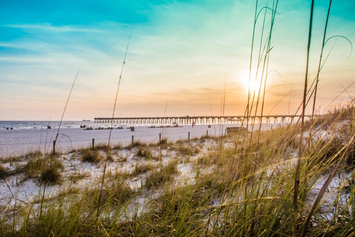 panama city beach united states sunset water sea ocean 2k 4k 5k