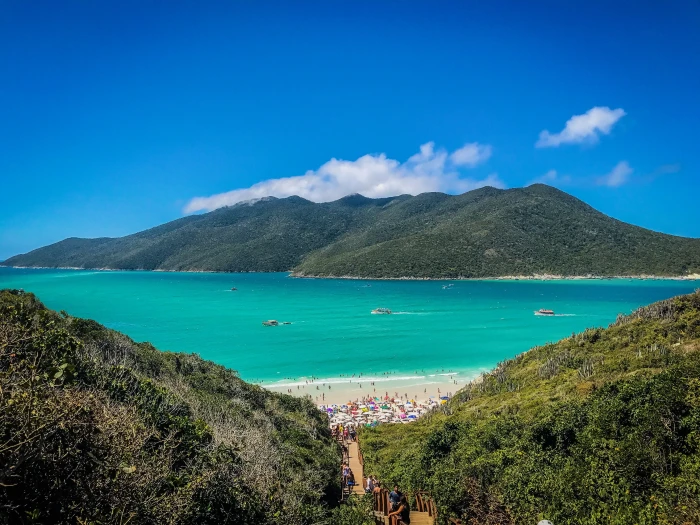 Pontal do Atalaia beach at Arraial Cabo RJ high angle view of sea 2k 4k