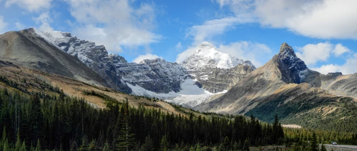 Snow capped Mountain Landscape and scenery in Banff National Park Alberta Canada 2k 4k 5k 8k