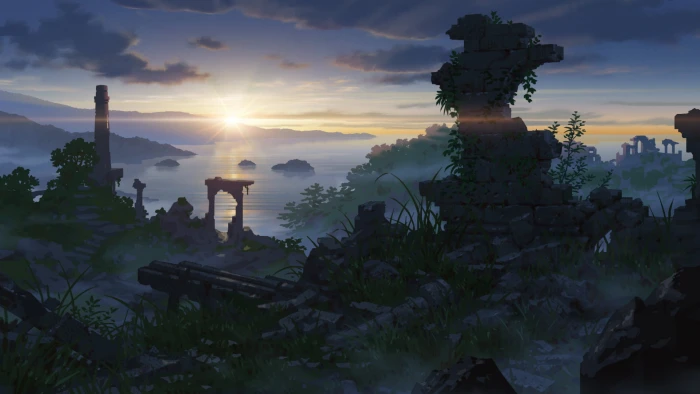 lake near green leafed trees illustration digital art artwork 2k