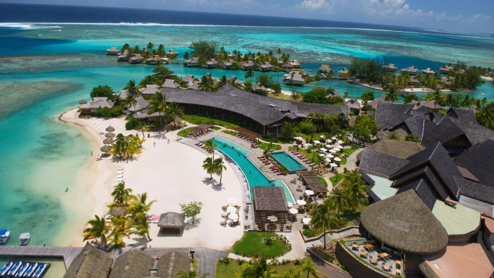 aerial view of ocean resort InterContinental Moorea Resort Best Beaches in the World 2k 4k 5k