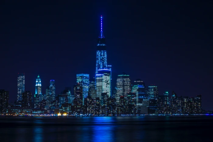 buildings lights photography hd blue night 2k 4k 5k 8k