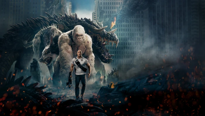 rampage dwayne johnson movies hd poster 2k 4k 5k 8k