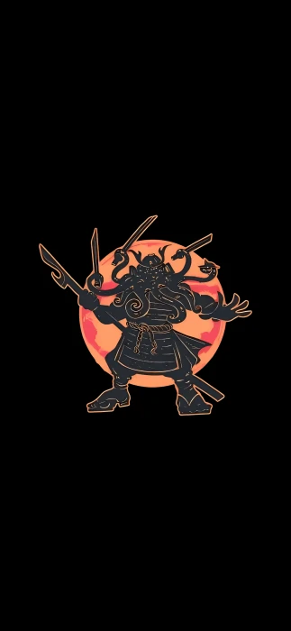 Cthulhu Samurai amoled minimalism