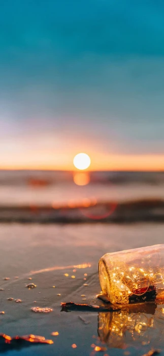 cute sun sunrise sunset view perspective beach bottle