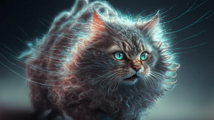 Electric Cat digital art fantasy illustration 2k 4k