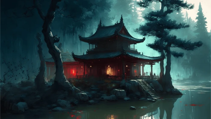 Ancient oriental temple 2k