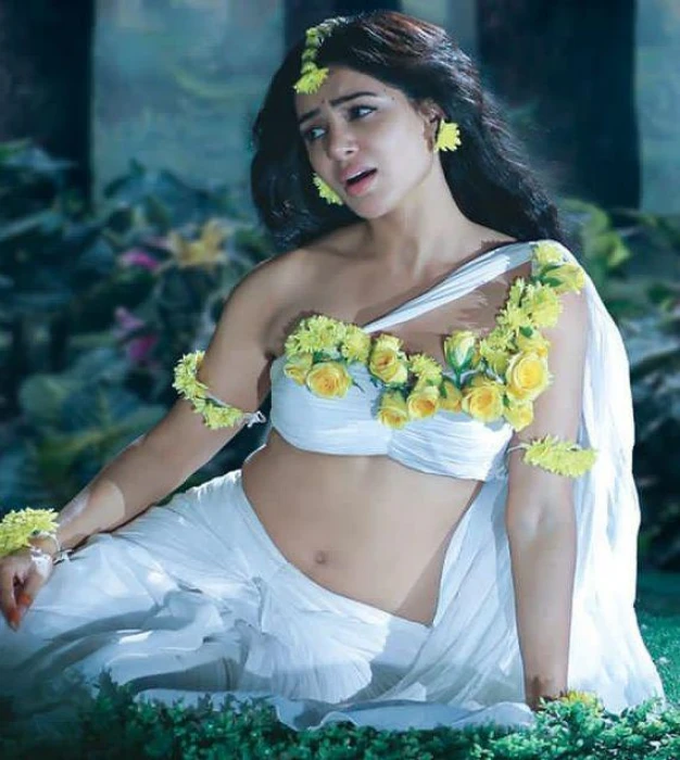 samantha ruth prabhu wearing flowers on dress white garden actress asian south indian india