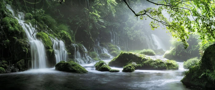 Waterfall dual monitor widescreen wide screen multiple 2k 4k 5k