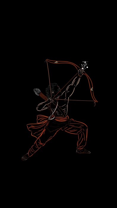 Jai shree ram hindu god wallpaper 2k amoled outline