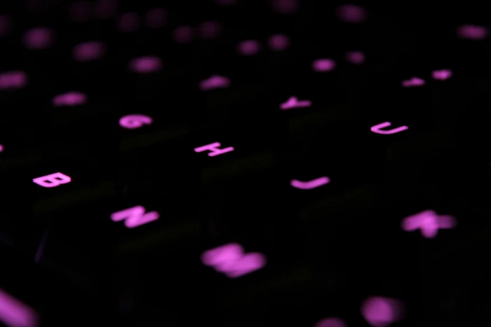 black and purple computer keyboard close up photo of 2k 4k