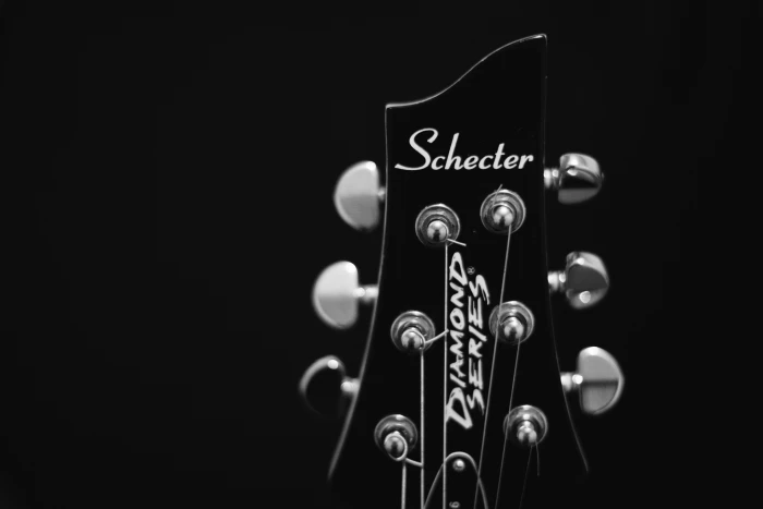 black Schecter guitar headstock instrument music string acoustic 2k 4k 5k